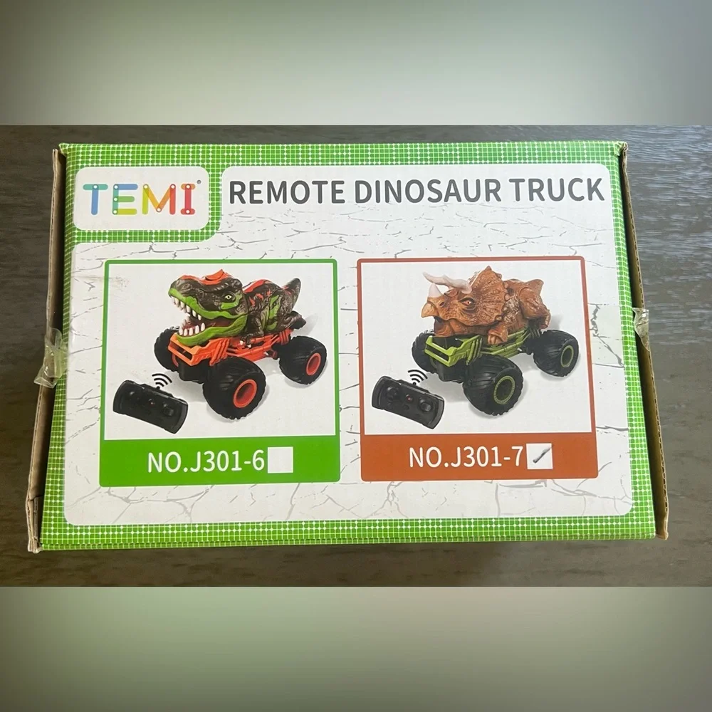 Brown and Green Dinosaur Monster Truck